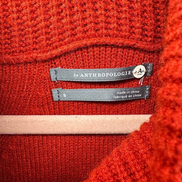Anthropologie Georgia Cowl Neck Long Sleeve Rust Knit Tunic Sweater Top Small - Picture 7 of 16